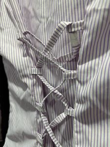 Back Tie Button-Up Shirt with Bell