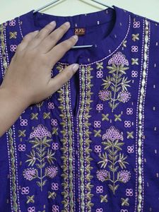 Purple Kurta with Intricate Embroidery