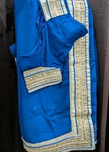 Elegant Blue Saree with Embellished Blouse