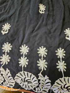Black Kurta with White Embroidery