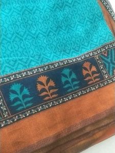Saree with Geometric Border