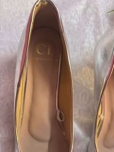 Shiny Silver Pointed Toe Heels