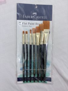 Faber-Castell 7 Flat Paint Brushes BRAND NEW