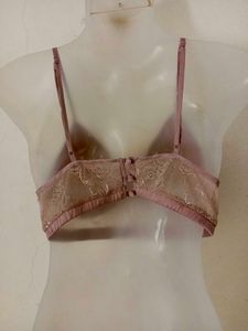 Lace Trimmed Pink Bralette