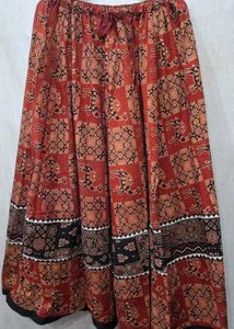Pure Ajrakh Maxi Long Skirt
