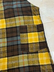 Vintage Plaid Overall Dress