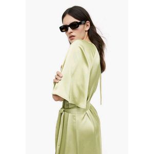H&amp;M sage green Elegant Satin Maxi Dress