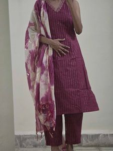 Maroon Kurta Set with Dupatta