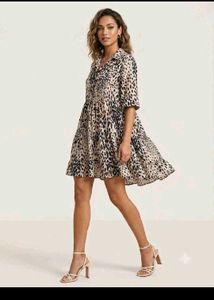 Chic Printed Button-Up Mini Dress