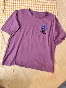 Purple Graphic Print T-shirt