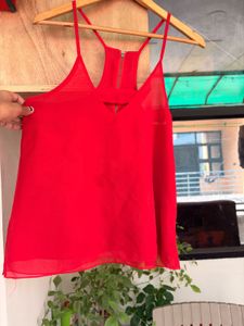 Vibrant Red Spaghetti Strap Top