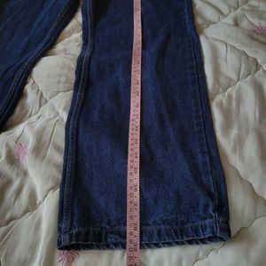 Blue Wide Leg Denim Jeans
