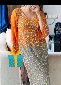Y2K vintage Stunning Embellished Orange Kurta