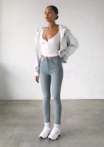 High-Waisted Skinny Blue Jeans