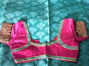GentlyUsed BeautifulCyanEmbroidered Saree+Blouse