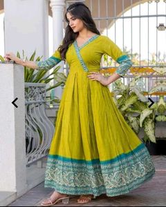 Beautiful lime green printed kurta