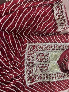 Maroon Ethnic Kurta with White Stripes