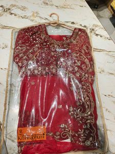Exquisite Red Embroidered Saree