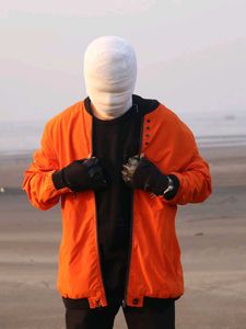 Men's Orange Bomber Jacket