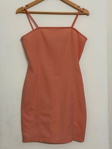 Coral Spaghetti Strap Mini Dress