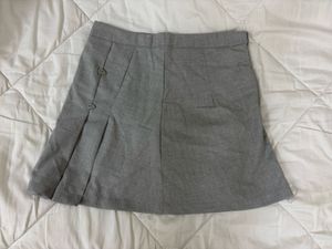 Grey Pleated Mini Skirt
