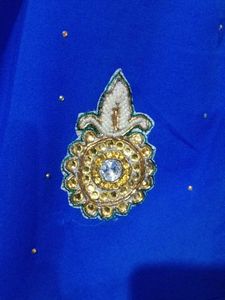 Royal Blue Embellished Saree