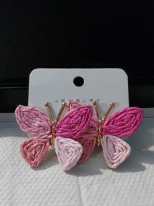 Cute Pink Butterfly Earrings