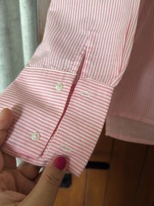 Stylish Pink And White Stripes Shirt
