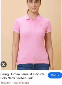 Being Human Pink Polo T-Shirt