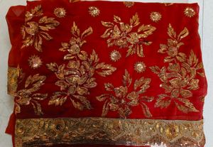 Brand New Dark Brown Designer Saree with Golden Se