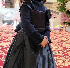 Girl Black High Low Frok