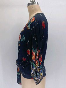 Boho Floral Tie-Front Blouse