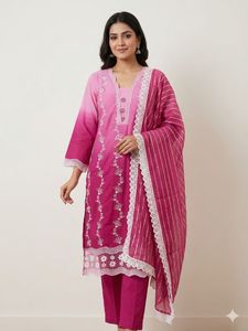 Beautiful Pink Ombre Kurta Set