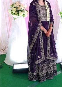 Stunning Purple Embroidered Anarkali