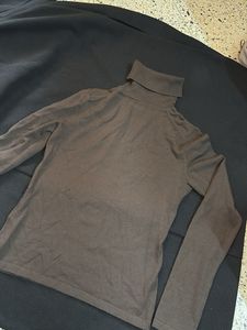 Classic Brown Turtleneck Top