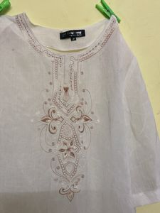 Short Off White Kurta