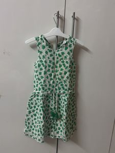 Cute Green Floral Print Mini Dress