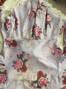 Sheer Floral Print Dupatta Scarf