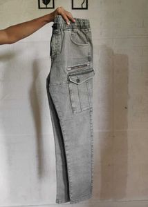 Stylish Grey Cargo Jeans