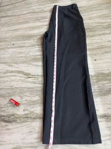 Charcoal Grey Wide-Leg Pleated Trousers