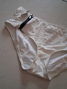 White Bikini Bottom with Zipper Detail