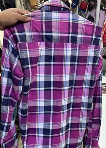 Men's Pink Plaid Long Sleeve Shirt