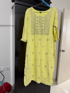 Embellished Yellow Kurta