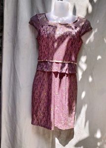 43910. Elegant Lace Overlay Dress