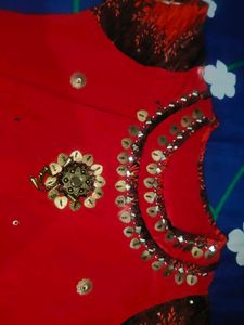 Stunning Red Embroidered  Suit Set without dupatta