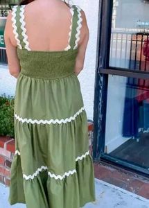 Green knee length Summer dress