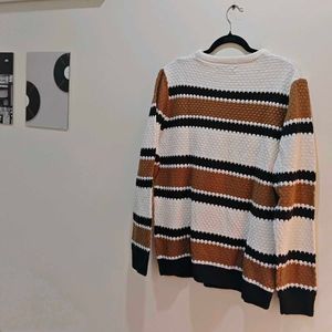 Zudio Striped Knit Sweater | XL
