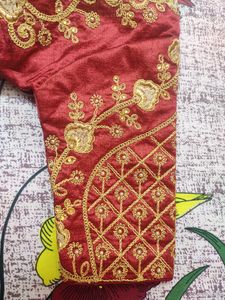 Free Size Readymade Blouse With Embroidery Golden Workn