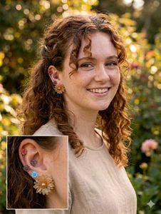 Boho Flower Earrings Set of 4