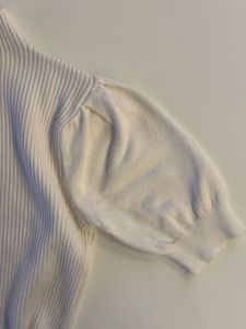 White Ribbed Mock Neck Top